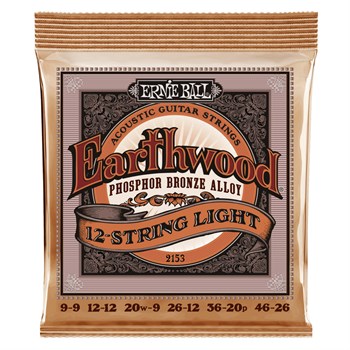 ERNIE BALL 2153 Earthwood Phosphor Bronze Light 9-46 - Струны для акустической 12-струнной гитары P02153-1 - фото 10065