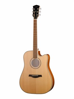 P660-WCASE-NAT Электро-акустическая гитара, дредноут с вырезом, с футляром, Parkwood P660-WCASE-NAT - фото 12563