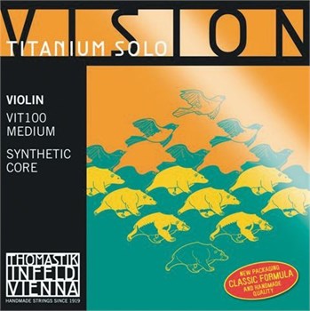 VIT100 Vision Titanium Solo Комплект струн для скрипки размером 4/4, среднее натяжение, Thomastik VIT100 - фото 13238