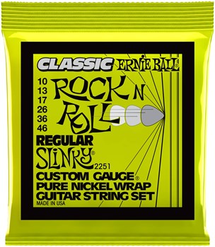 ERNIE BALL 2251 Classic Rock n Roll Pure Nickel Slinky Regular 10-46 - Струны для электрогитары P02251-1 - фото 15482