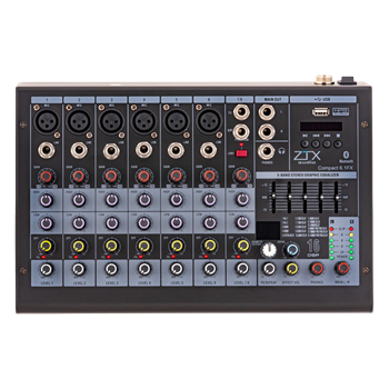 ZTX audio Compact 6.1Fx микшерный пульт 6mono, 1stereo каналы с MP3/DSP/BT Compact 6.1Fx - фото 5311