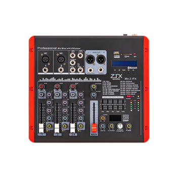 ZTX audio Mix 2.1.Fx микшерный пульт 2mono, 1stereo каналы с MP3/SD/DSP/BT Mix 2.1.Fx - фото 5313