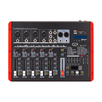 ZTX audio Mix 4.1.Fx микшерный пульт 4mono, 1stereo каналы с MP3/SD/DSP/BT Mix 4.1.Fx - фото 5314