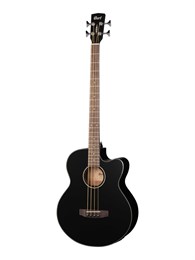 AB850F-BK-BAG Acoustic Bass Series Электро-акустическая бас-гитара, с вырезом, черная, Cort AB850F-BK-BAG