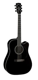 MR710F-BLK MR Series Электро-акустическая гитара, с вырезом, черная, Cort MR710F-BLK