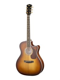 Gold-A8-WCASE-LB Gold Series Электро-акустическая гитара,с вырезом, санберст, с чехлом, Cort Gold-A8-WCASE-LB