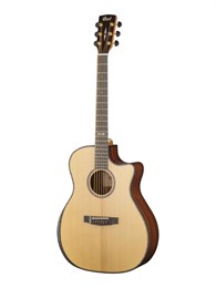 GA-PF-Bevel-NAT-WBAG Grand Regal Series Электро-акустическая гитара с вырезом, чехол, Cort GA-PF-Bevel-NAT-WBAG