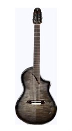 Hispania-Transblack Классическая гитара со звукоснимателем, прозрачный черный, Martinez Hispania-Transblack
