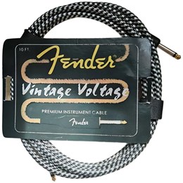 Гитарный кабель Fender Vintage Voltage 3 м, чёрно-белый Fender Vintage Voltage 3