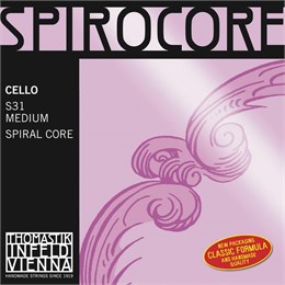 S31 Spirocore Комплект струн для виолончели размером 4/4, среднее натяжение, Thomastik S31