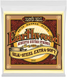 ERNIE BALL 2047 Earthwood Silk & Steel Extra Soft 10-50 - Струны для акустической гитары P02047-1