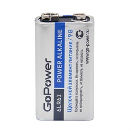 Super Power Alkaline Элемент питания Крона 6LR61 9В, щелочной, GoPower 6LR61